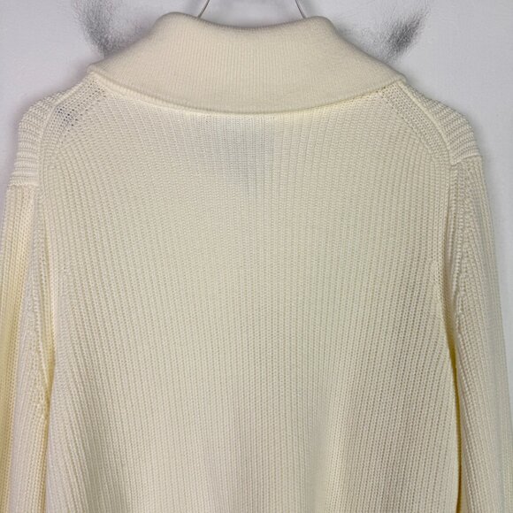 J. McLaughlin Rupert Sweater Chunky Shawl Collar Cream Ivory Size XL EUC - Picture 10 of 11